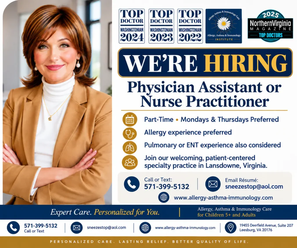 Allergy Asthma Immunology  We are Hiring 1024x853